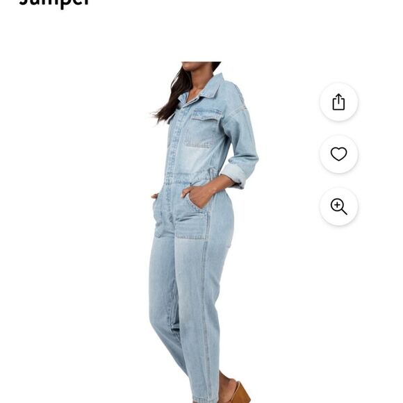 Worthy Threads denim jumpsuit size LARGE - Picture 2 of 8